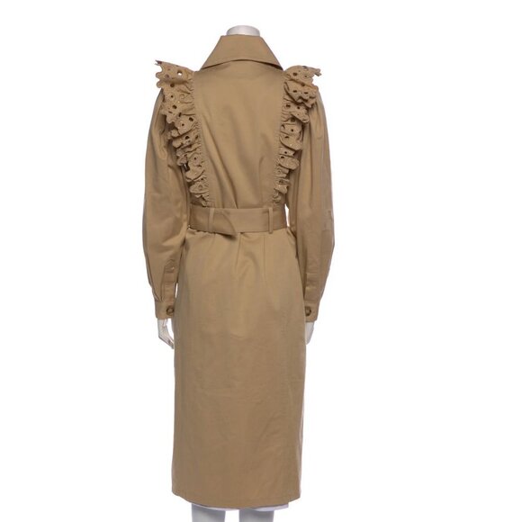Anthropologie Magali Pascal Tilia Ruffle Eyelet Trench Coat Small - Picture 5 of 10
